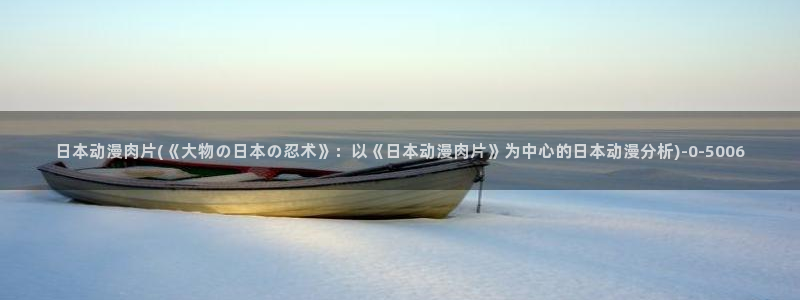 日本动漫推荐：日本动漫肉片(《大物の日本の忍术》：以《日本动漫肉片》为中心的日本动漫分析)